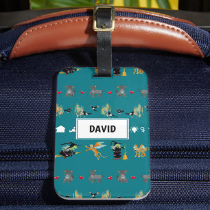 Etiqueta De Bagagem Bruxas, macacos voadores, cachorros pequenos em ve