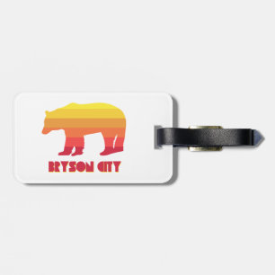 Etiqueta De Bagagem Bryson City North Carolina Rainbow Bear
