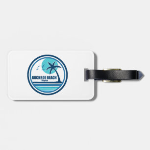 Etiqueta De Bagagem Buckroe Beach Virginia Palm Tree Birds
