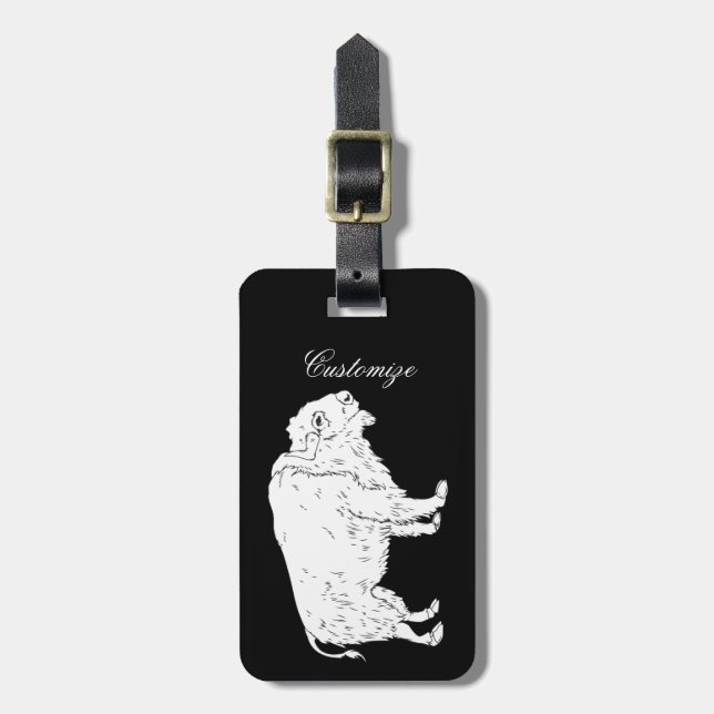 Etiqueta De Bagagem Búfalo Branco Thunder_Cove (Frente Vertical)