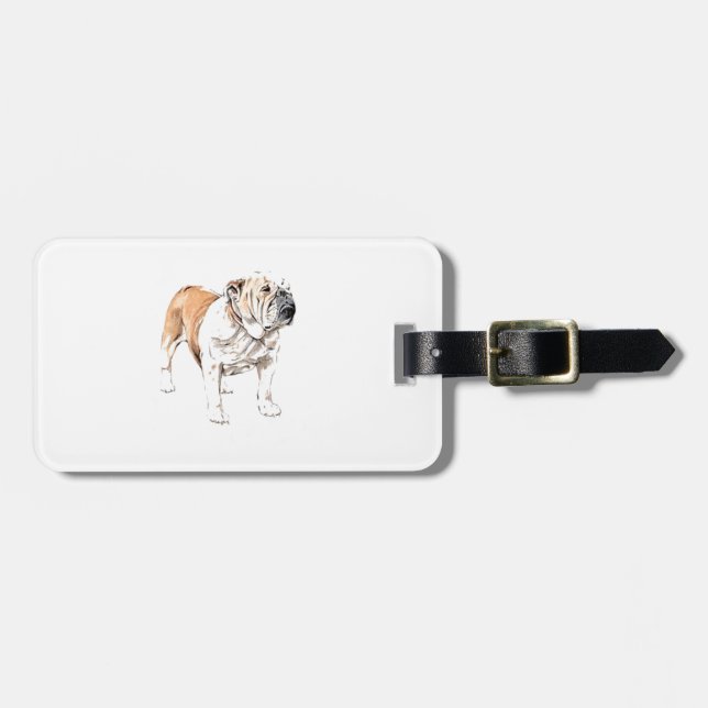 Etiqueta De Bagagem Buldogue (Frente Horizontal)