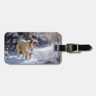 Etiqueta De Bagagem Buldogue Deixe-O Neve Bruto