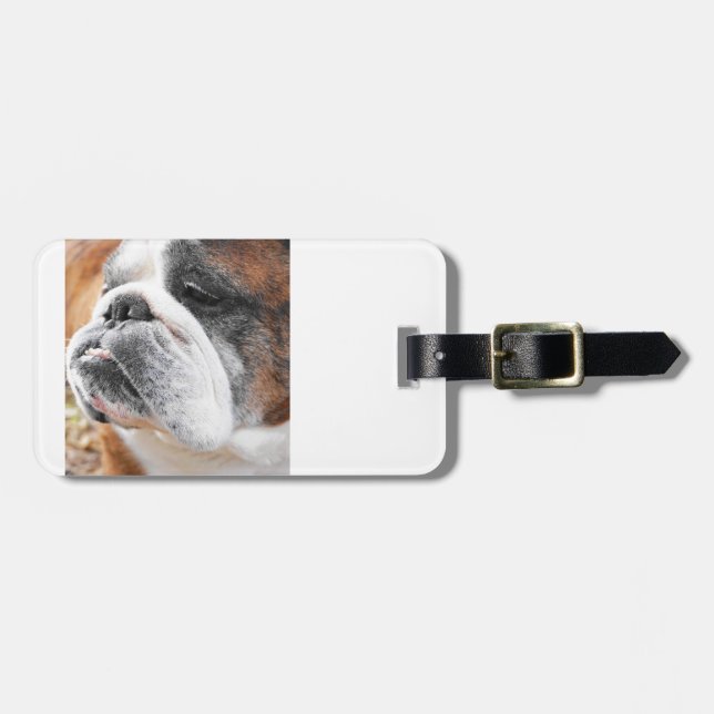 Etiqueta De Bagagem Buldogue inglês (Frente Horizontal)