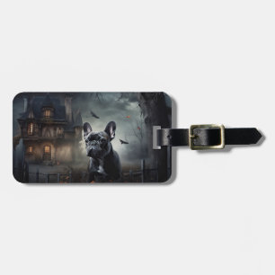 Etiqueta De Bagagem Bulldog Francês Halloween Assustador