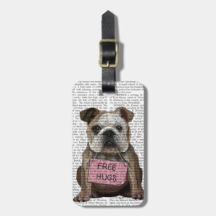 Etiqueta De Bagagem Bulldog Free Hugs