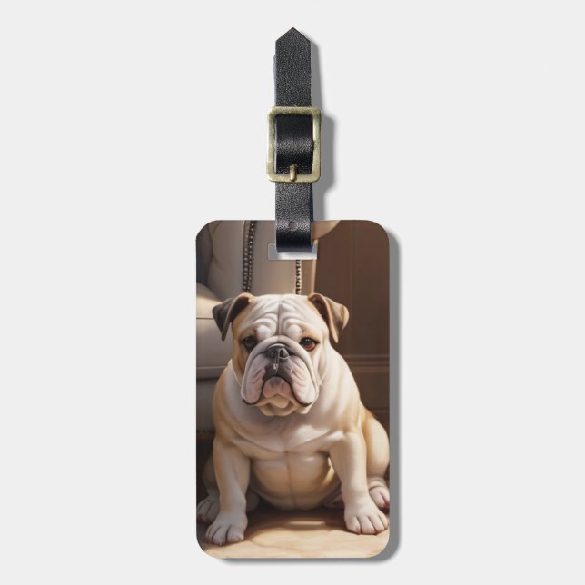 Etiqueta de Bagagem Bulldog Inglês (Frente Vertical)