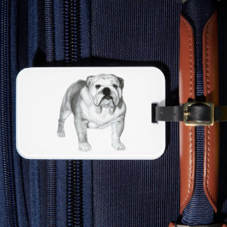 Etiqueta De Bagagem Bulldog Inglês Desenhado à Mão