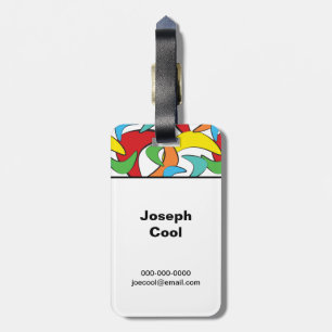 Etiqueta De Bagagem Bumerangue retro colorido personalizado
