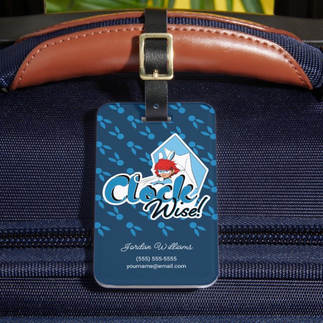 Etiqueta De Bagagem Bunnyx | Sábio Relógio! (Frente Insitu 2)