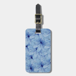 Etiqueta De Bagagem Buquê de Flores Selvagens Azuis de Aquarela