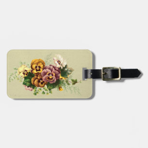 Etiqueta De Bagagem Buquê Pintado com Painéis de Vintagem