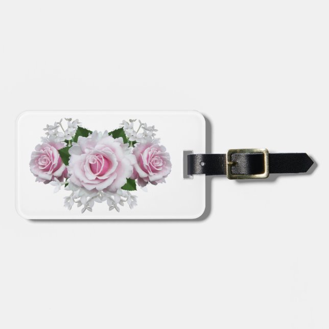 Etiqueta De Bagagem Buquê rosa rosa rosa (Frente Horizontal)