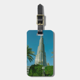Etiqueta De Bagagem Burj Khalifa, Dubai e palmeiras