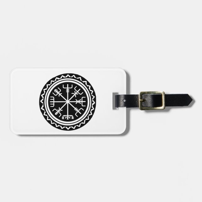 Etiqueta De Bagagem Bússola Viking Vegvisir (Frente Horizontal)