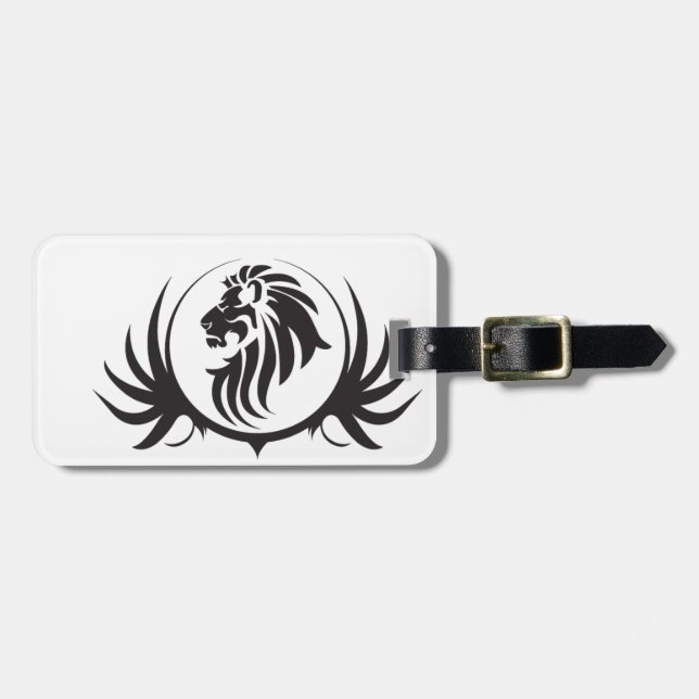 Etiqueta De Bagagem Cabeça de Leões Pretos (Frente Horizontal)