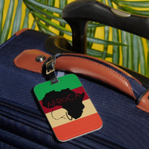 Etiqueta De Bagagem Cabelo Negro Natural Afro