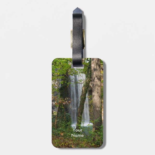 Etiqueta De Bagagem Cachoeira Na Floresta (Traseira Vertical)