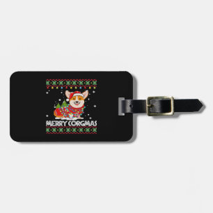 Etiqueta De Bagagem Cachorro Corgi Feliz Corgmas Papai Noel Corgi Nata