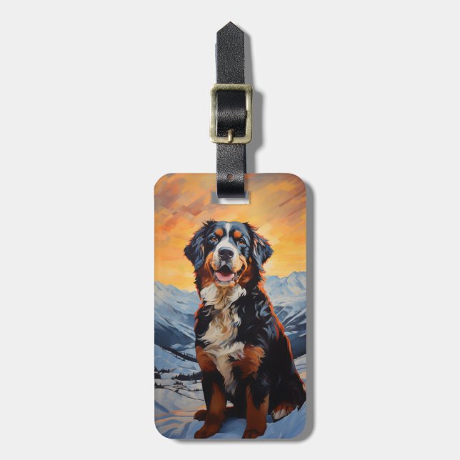 Etiqueta De Bagagem Cachorro da Montanha Bernese (Frente Vertical)
