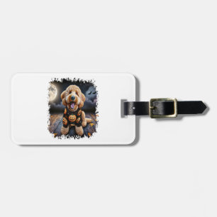 Etiqueta De Bagagem Cachorro de Goldendoodle Halloween