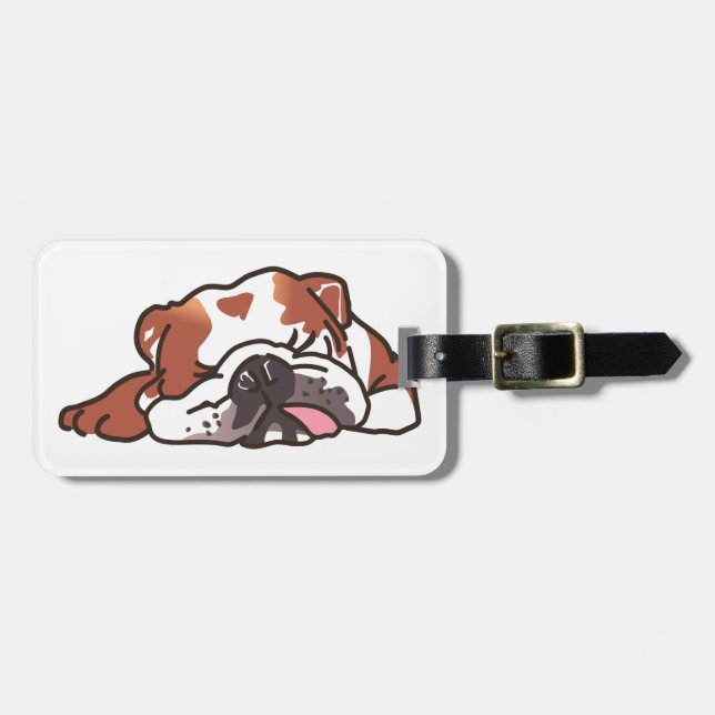 Etiqueta De Bagagem Cachorro Dormindo (Frente Horizontal)