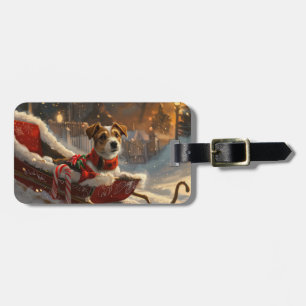 Etiqueta De Bagagem Cachorro Jack Russell Natal Festivo