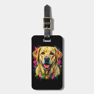Etiqueta De Bagagem Cachorro Labrador Retriever Amarelo Colorido