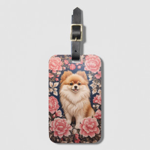 Etiqueta De Bagagem Cachorro Pomeraniano Cachorro Rosa