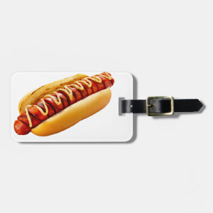Etiqueta De Bagagem Cachorro-quente do SlipperyJoe's com vibe de churr