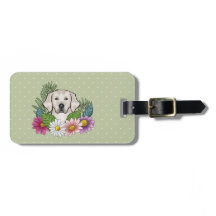 Cachorro Retriever de Capa Creme Inglês Flores Col