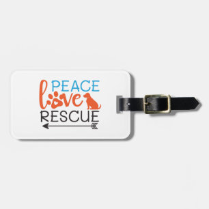 Etiqueta De Bagagem Cachorros de resgate do Peace Love