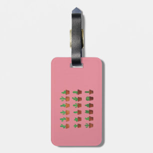 Etiqueta De Bagagem Cacto no Tag cor-de-rosa da bagagem