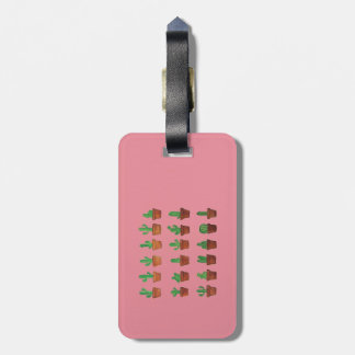Etiqueta De Bagagem Cacto no Tag cor-de-rosa da bagagem