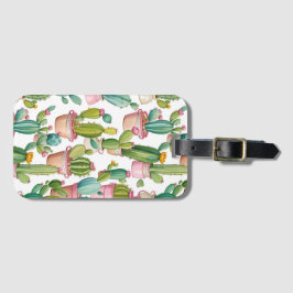 Etiqueta De Bagagem Cactos brilhantes divertidos