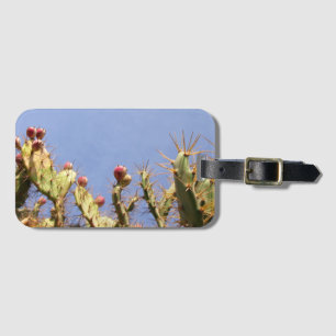 Etiqueta De Bagagem Cactus Biológico-Azul