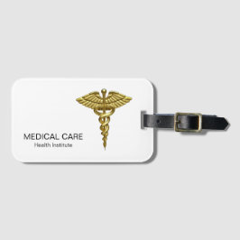 Etiqueta De Bagagem Caduco Dourado Médico do Precioso Profissional