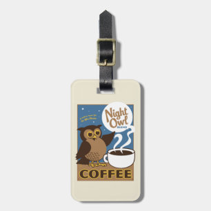 Etiqueta De Bagagem Café da coruja de noite