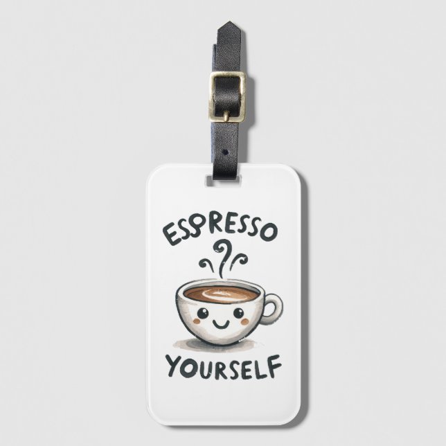 Etiqueta De Bagagem Café Espresso Yourself (Frente Vertical)