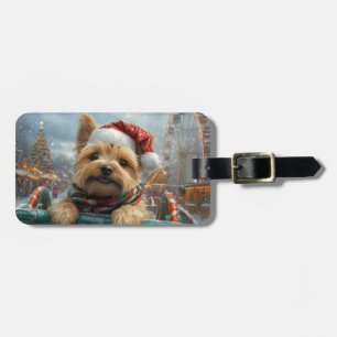 Etiqueta De Bagagem Cairn Terrier Cachorro Montanha-russa Natal