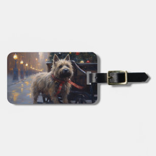 Etiqueta De Bagagem Cairn Terrier Christmas Fesason Season