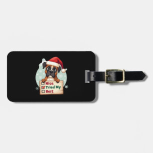 Etiqueta De Bagagem Caixa de cão Boxer fofa Natal Legal Tentei o meu M