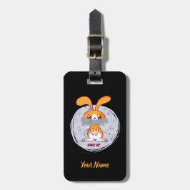 Etiqueta De Bagagem Cale a Boca Coelho Design Cômico Sarcástico Divert