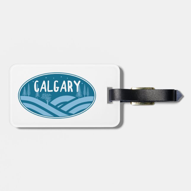 Etiqueta De Bagagem Calgary Alberta Outdoor (Traseira Horizontal)