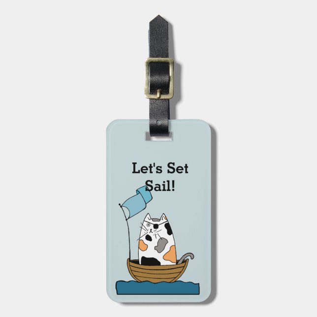 Etiqueta De Bagagem Calico Pirate Cat (Frente Vertical)