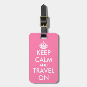 Etiqueta De Bagagem CALM e VIAGEM de MANUTENÇÃO A Rosa Personalizado