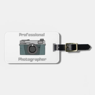 Etiqueta De Bagagem Câmera de Fotógrafo Profissional Vintage Retro