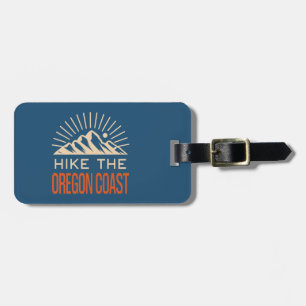 Etiqueta De Bagagem Caminhada Sunburst na Trilha da Costa de Oregon