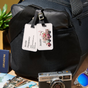 Etiqueta De Bagagem Caminhão do Agricultor de Vintagem Rosa