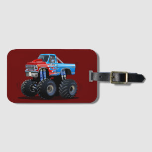Etiqueta De Bagagem Caminhão monstro de cartum