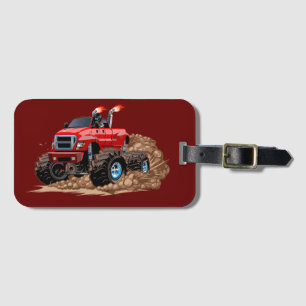 Etiqueta De Bagagem Caminhão monstro de cartum
